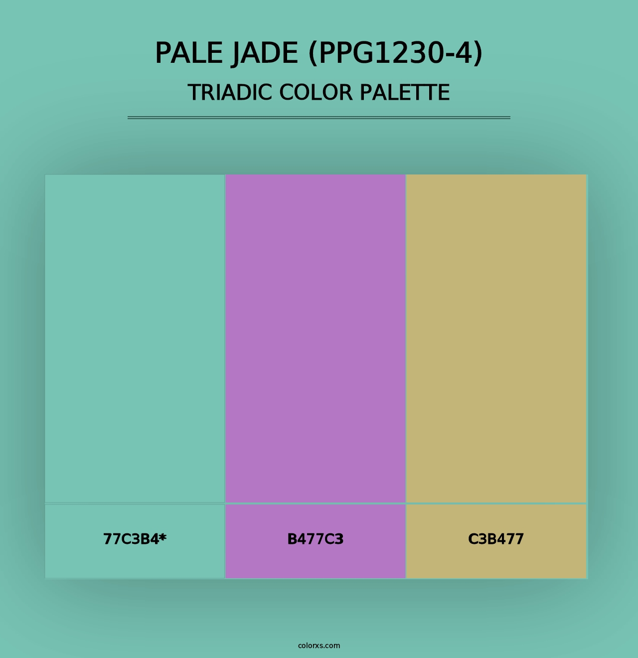 Pale Jade (PPG1230-4) - Triadic Color Palette