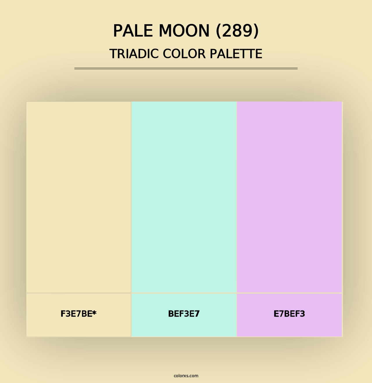 Pale Moon (289) - Triadic Color Palette