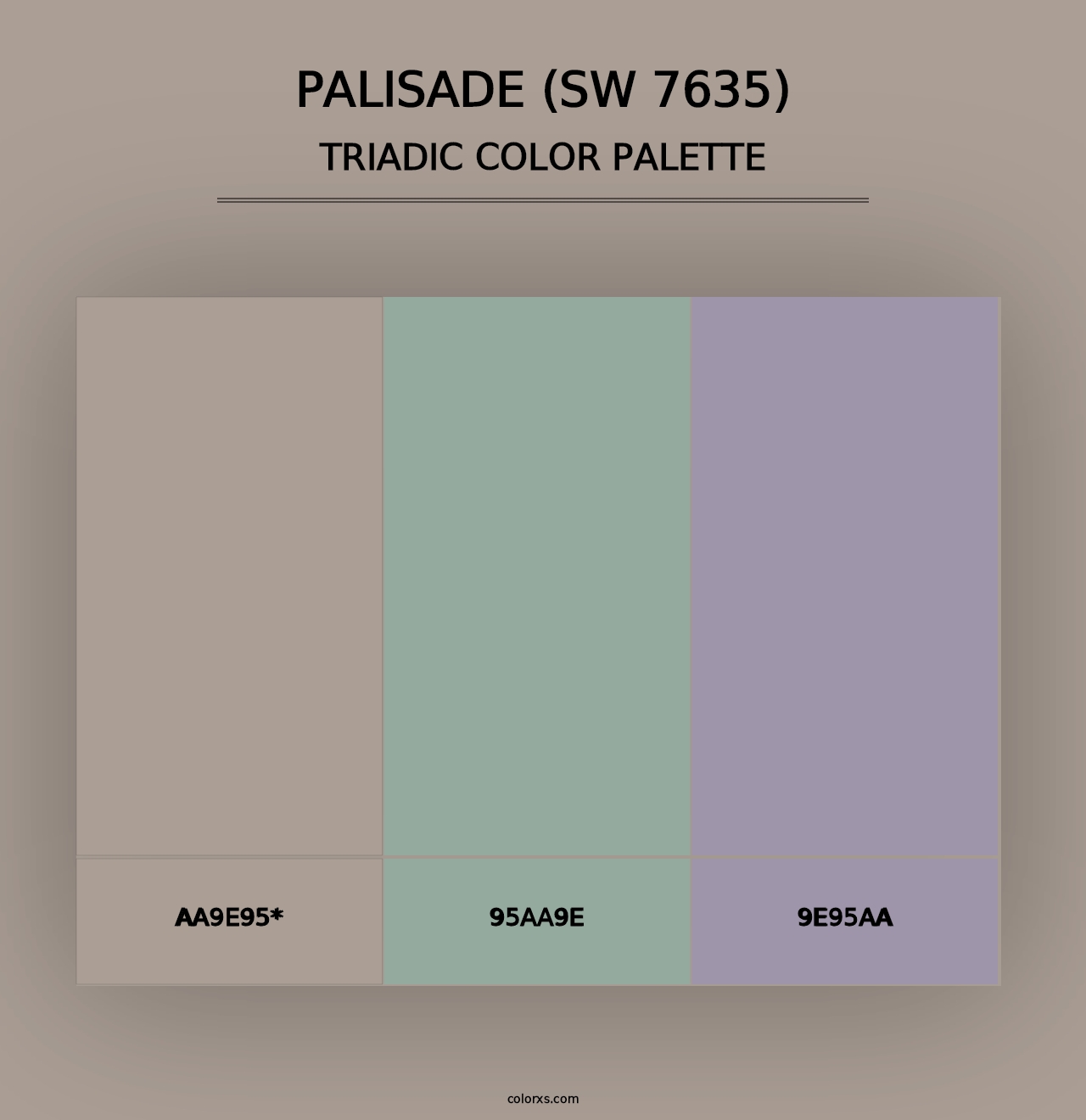 Palisade (SW 7635) - Triadic Color Palette