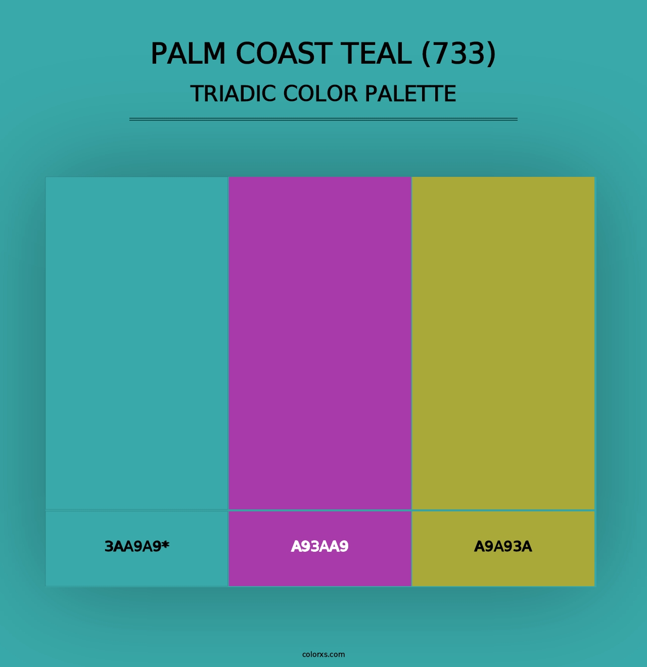 Palm Coast Teal (733) - Triadic Color Palette