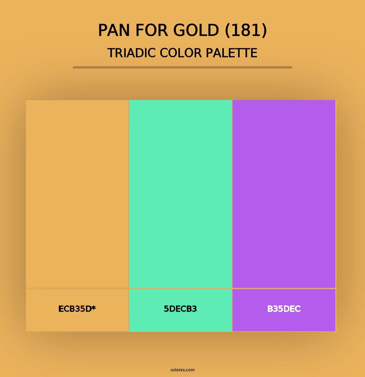 Pan for Gold (181) - Triadic Color Palette