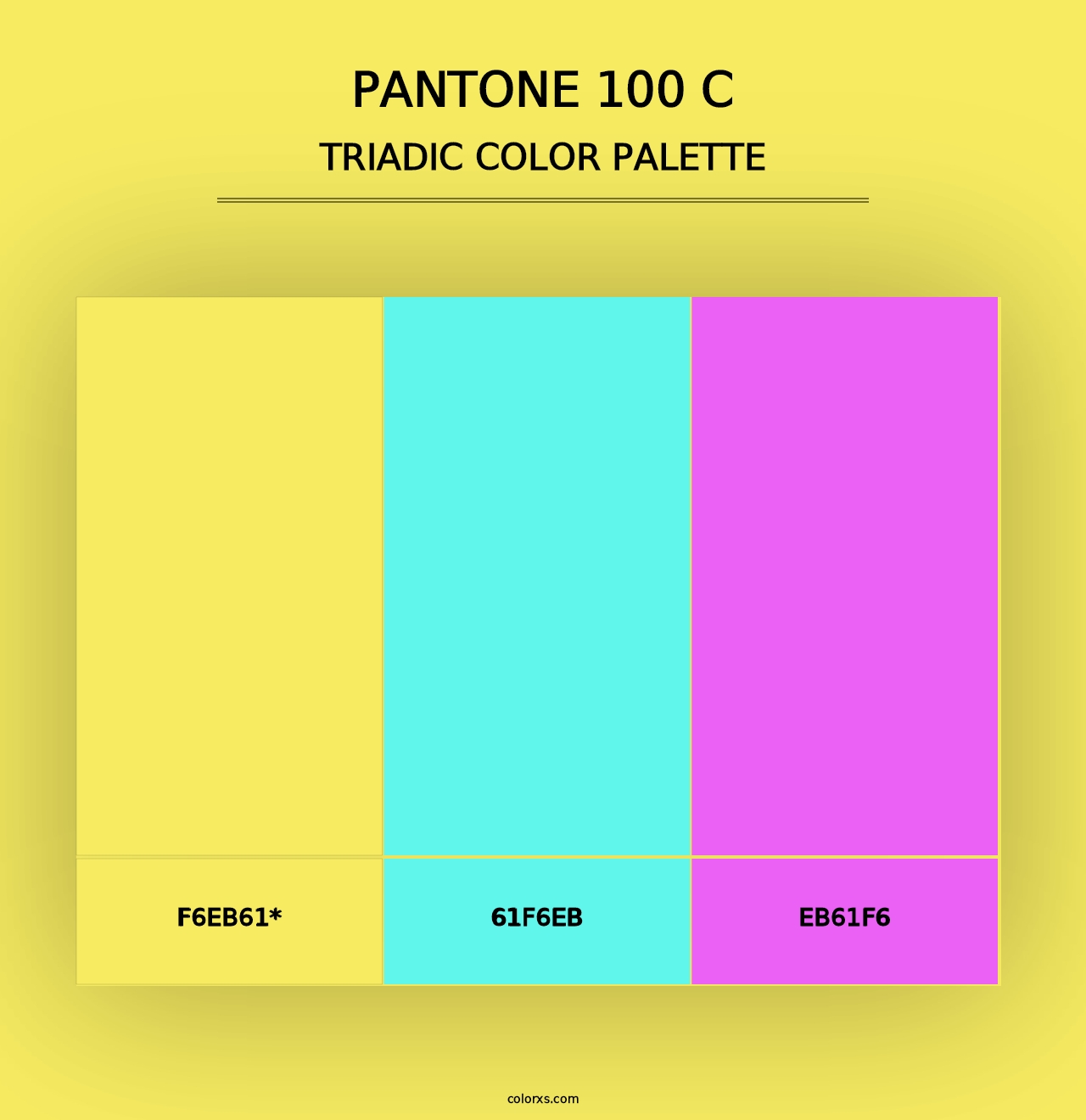 PANTONE 100 C - Triadic Color Palette