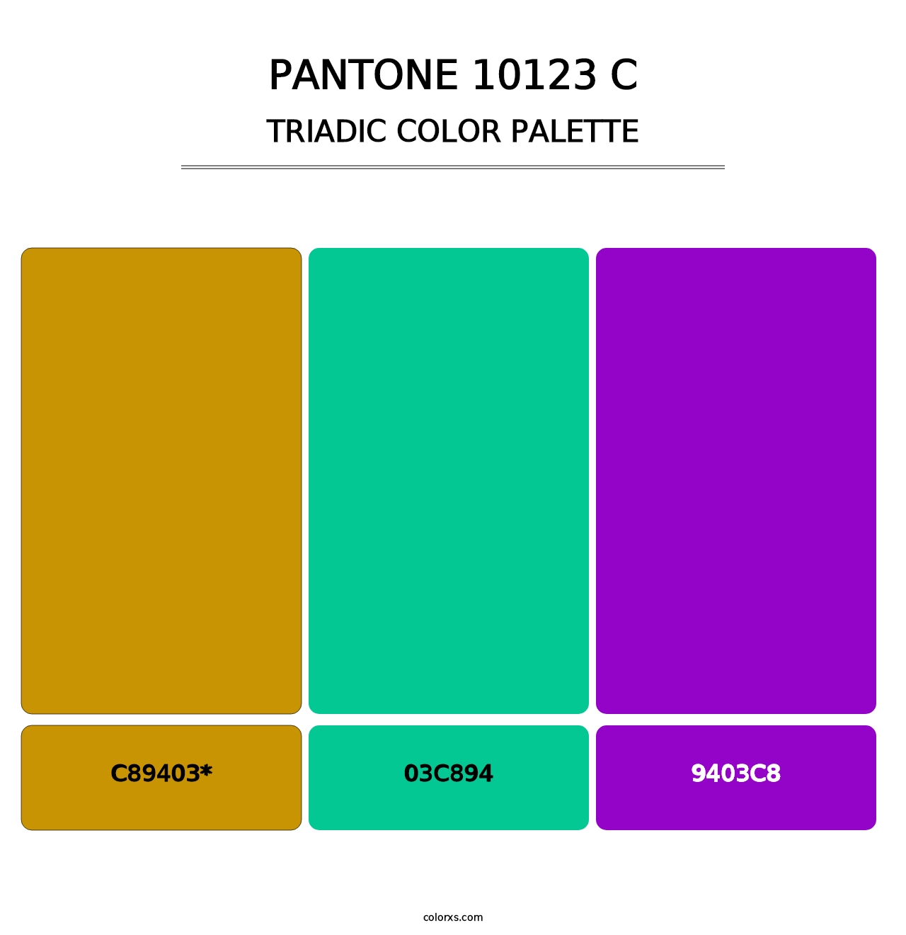 PANTONE 10123 C - Triadic Color Palette