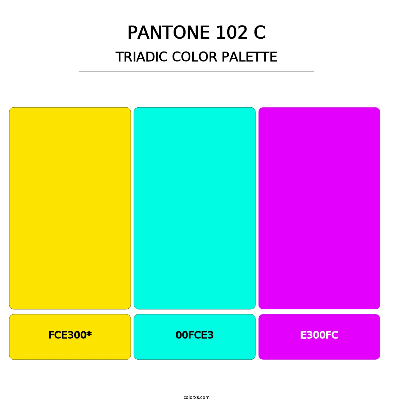 PANTONE 102 C - Triadic Color Palette