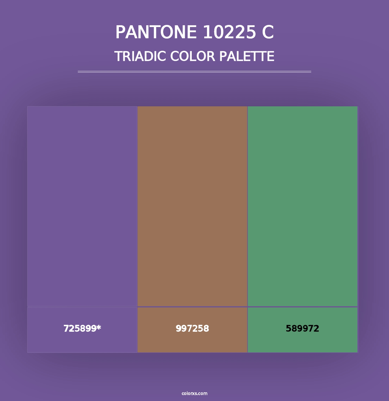 PANTONE 10225 C - Triadic Color Palette