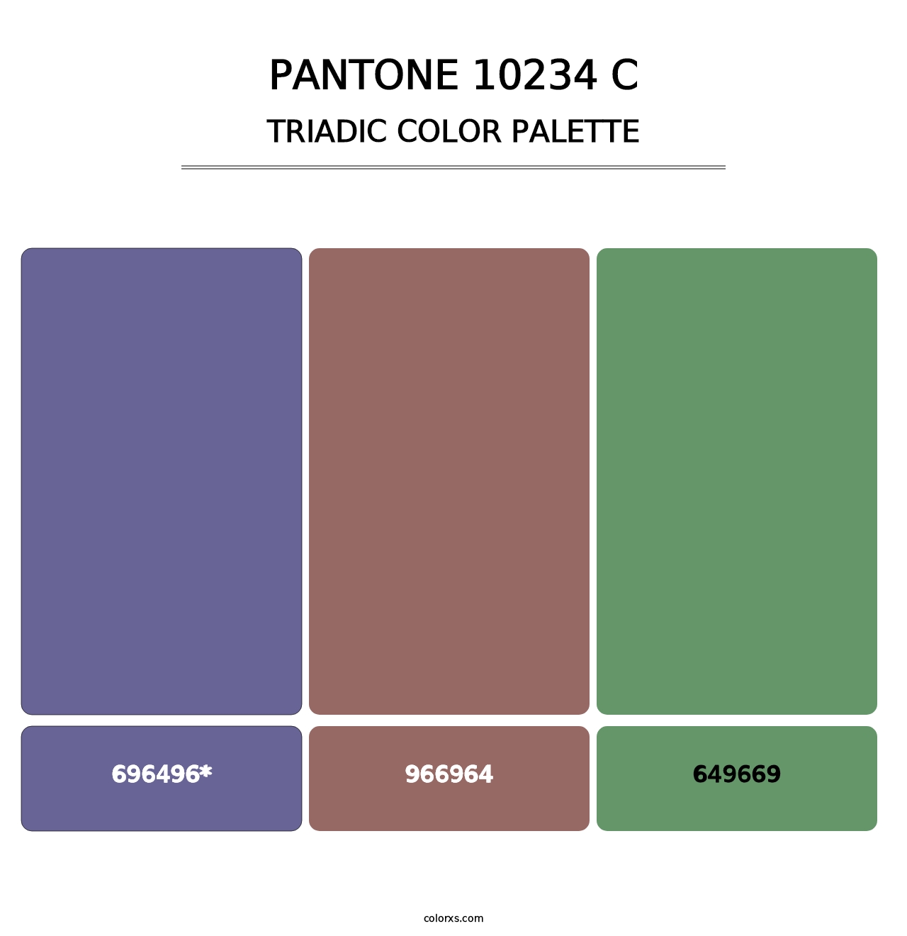 PANTONE 10234 C - Triadic Color Palette