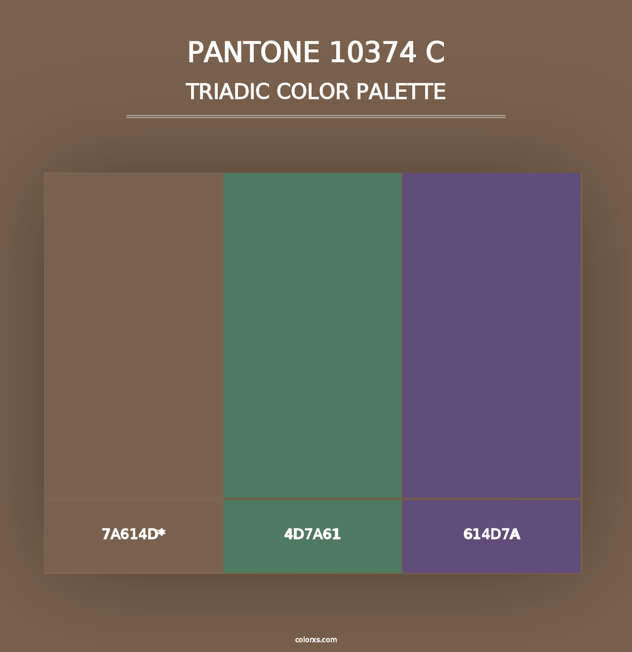 PANTONE 10374 C - Triadic Color Palette