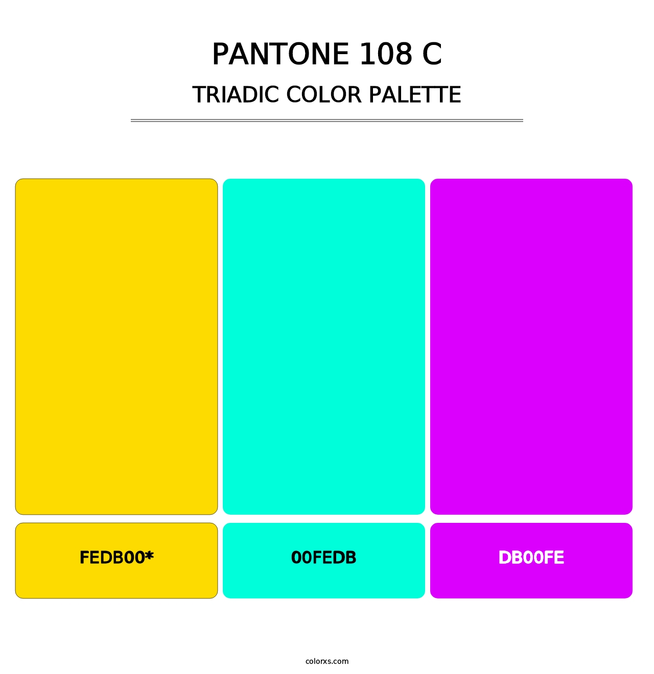 PANTONE 108 C - Triadic Color Palette