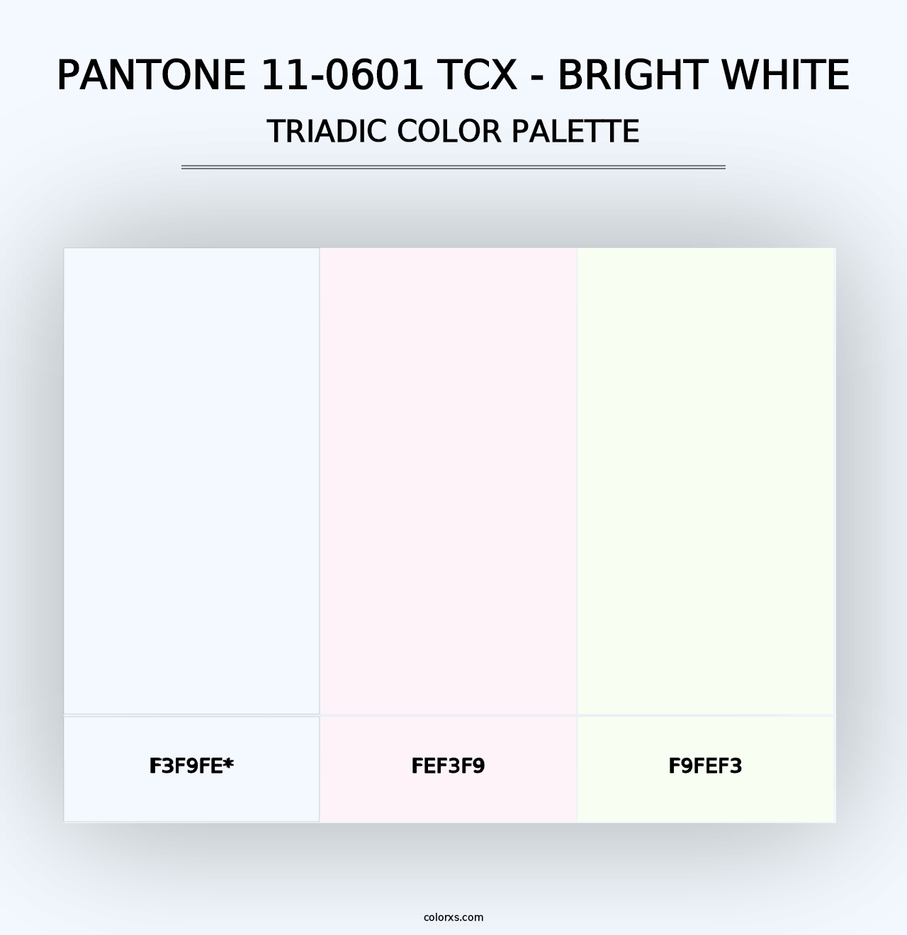 PANTONE 11-0601 TCX - Bright White - Triadic Color Palette