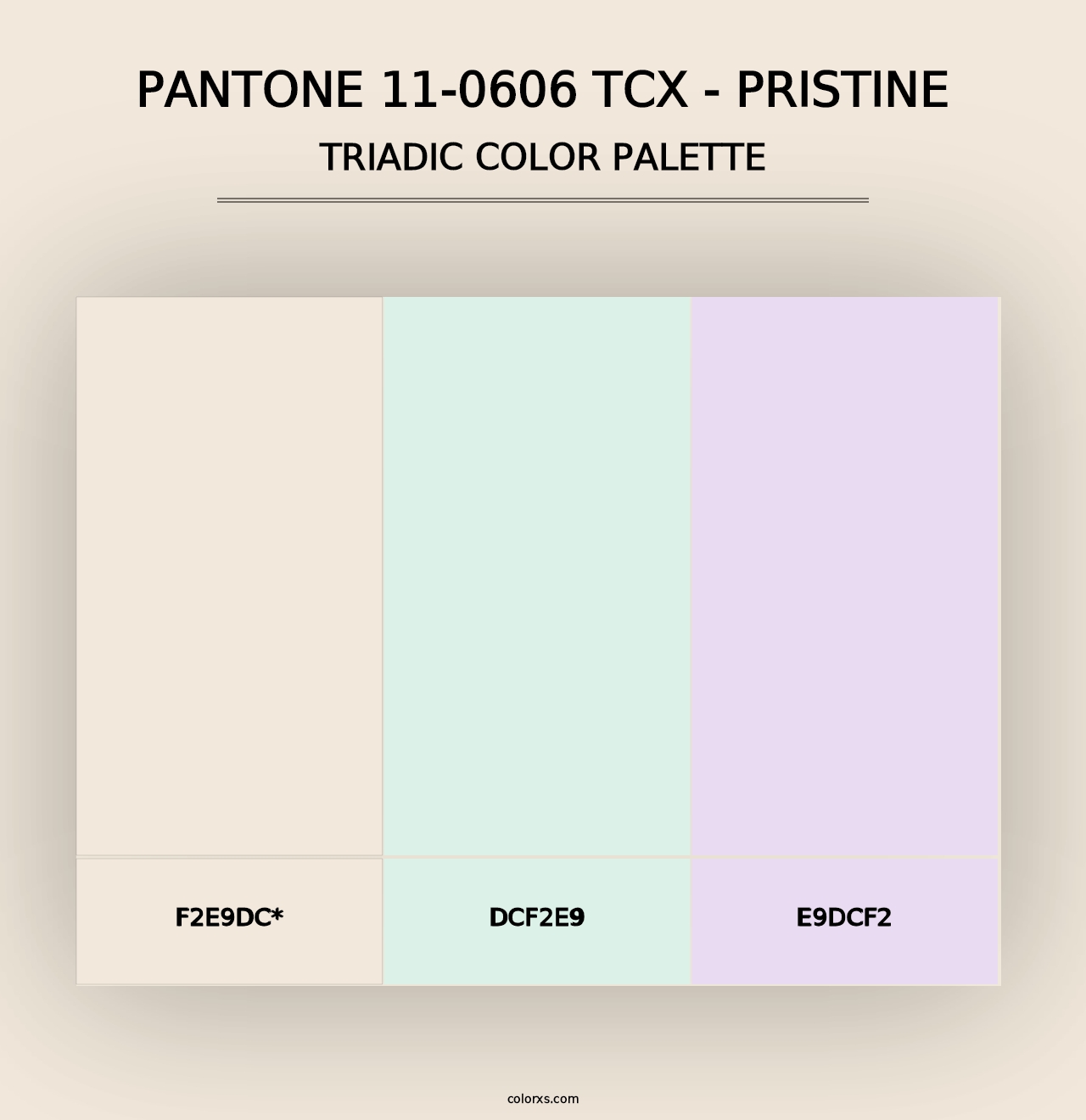 PANTONE 11-0606 TCX - Pristine - Triadic Color Palette