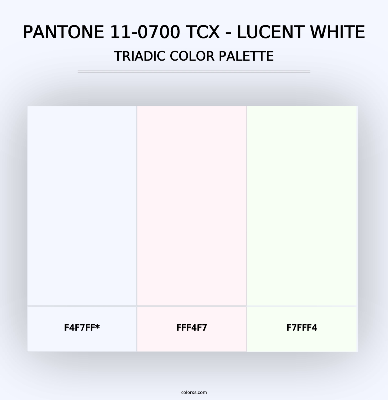 PANTONE 11-0700 TCX - Lucent White - Triadic Color Palette