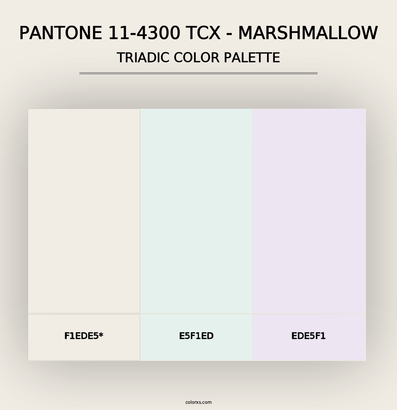 PANTONE 11-4300 TCX - Marshmallow - Triadic Color Palette