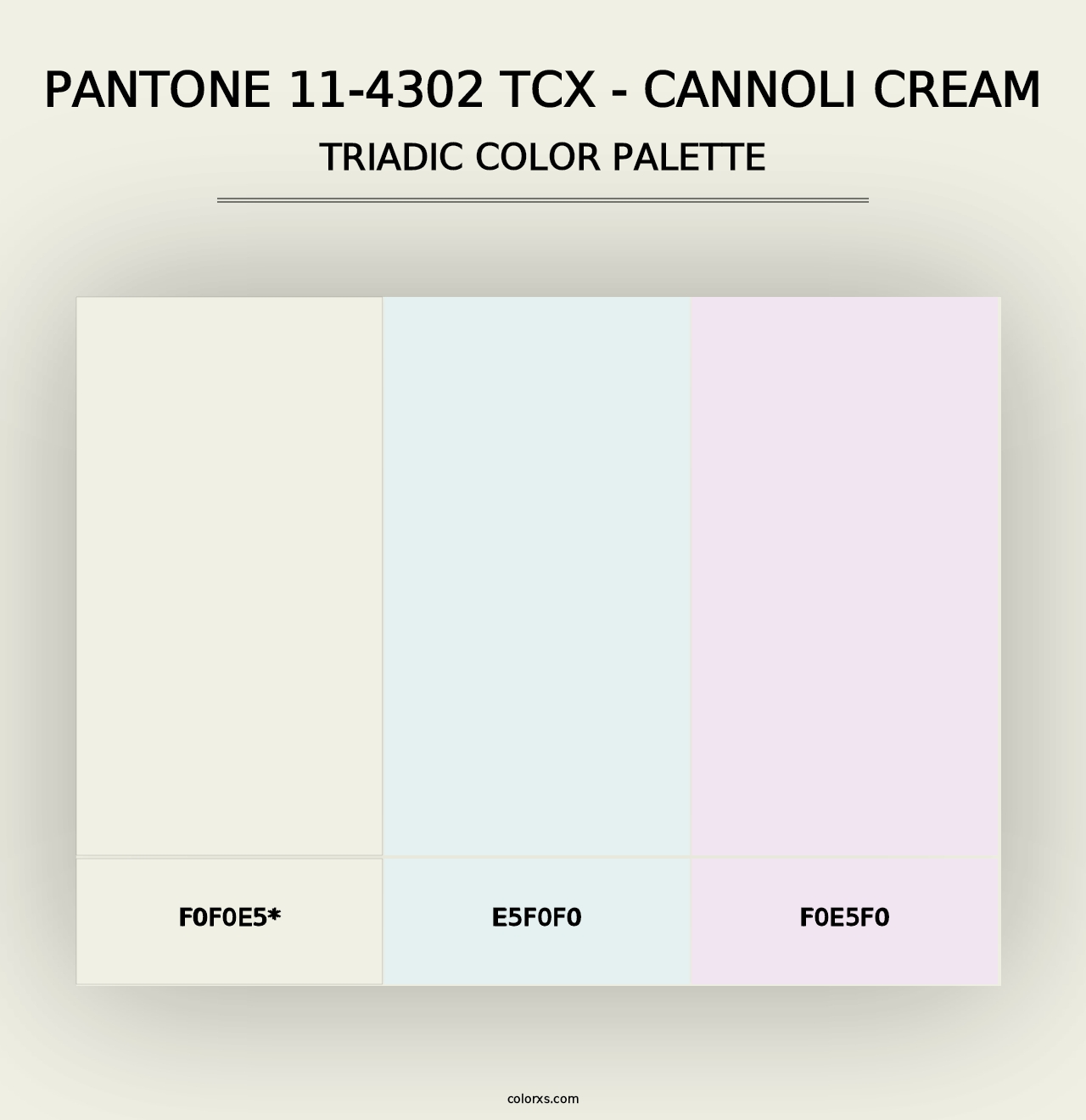 PANTONE 11-4302 TCX - Cannoli Cream - Triadic Color Palette