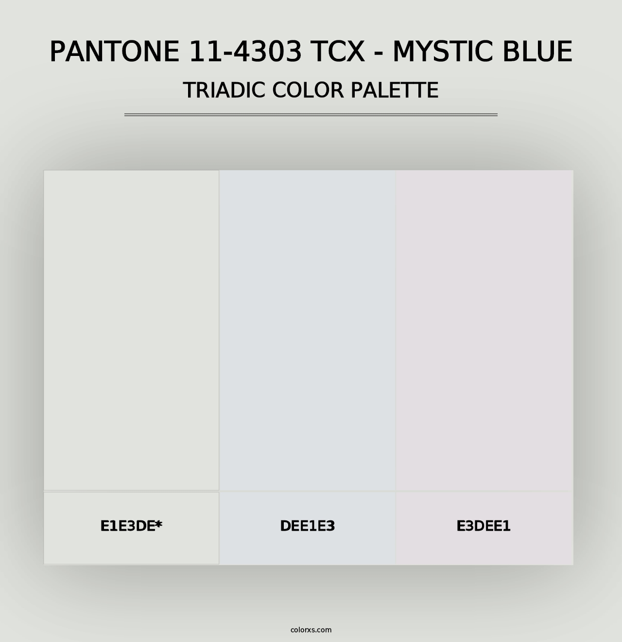 PANTONE 11-4303 TCX - Mystic Blue - Triadic Color Palette