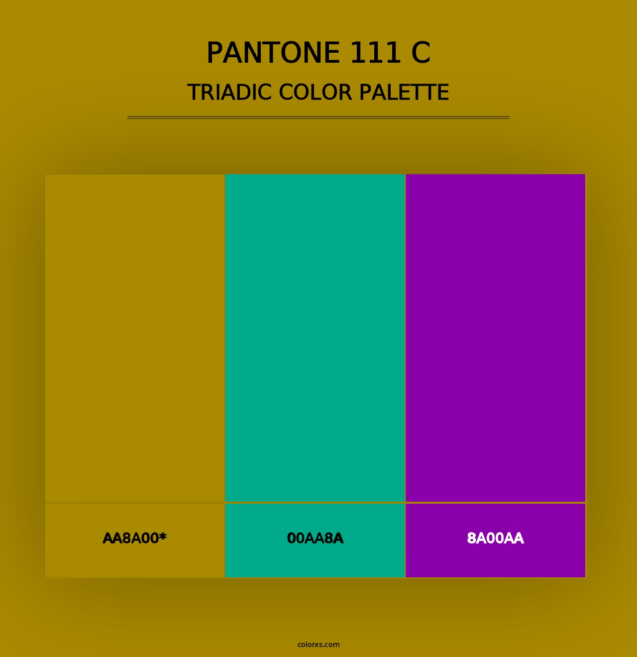 PANTONE 111 C - Triadic Color Palette