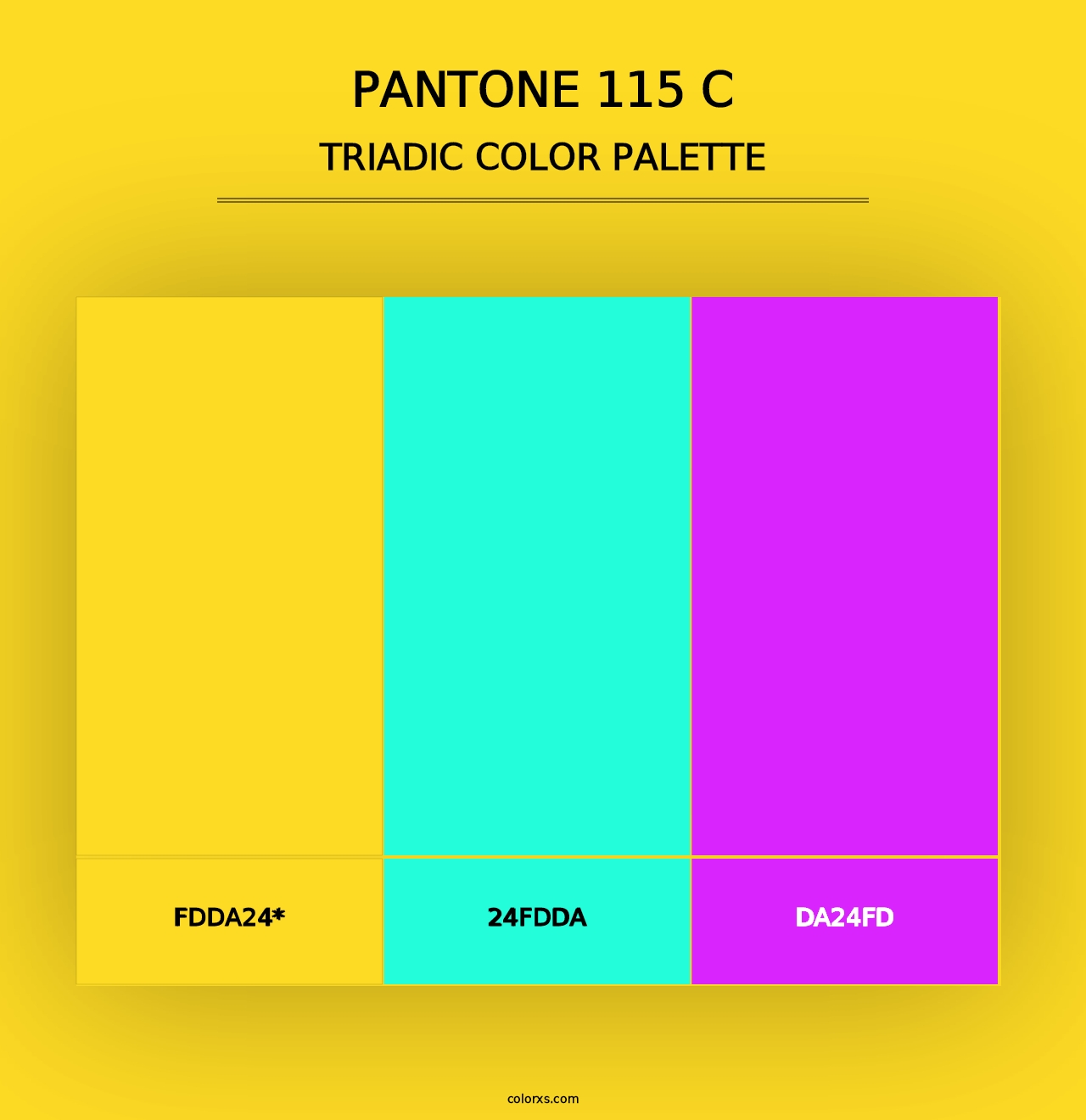 PANTONE 115 C - Triadic Color Palette