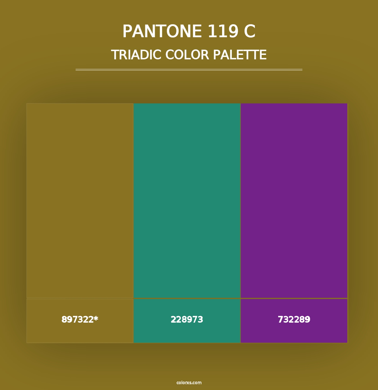 PANTONE 119 C - Triadic Color Palette