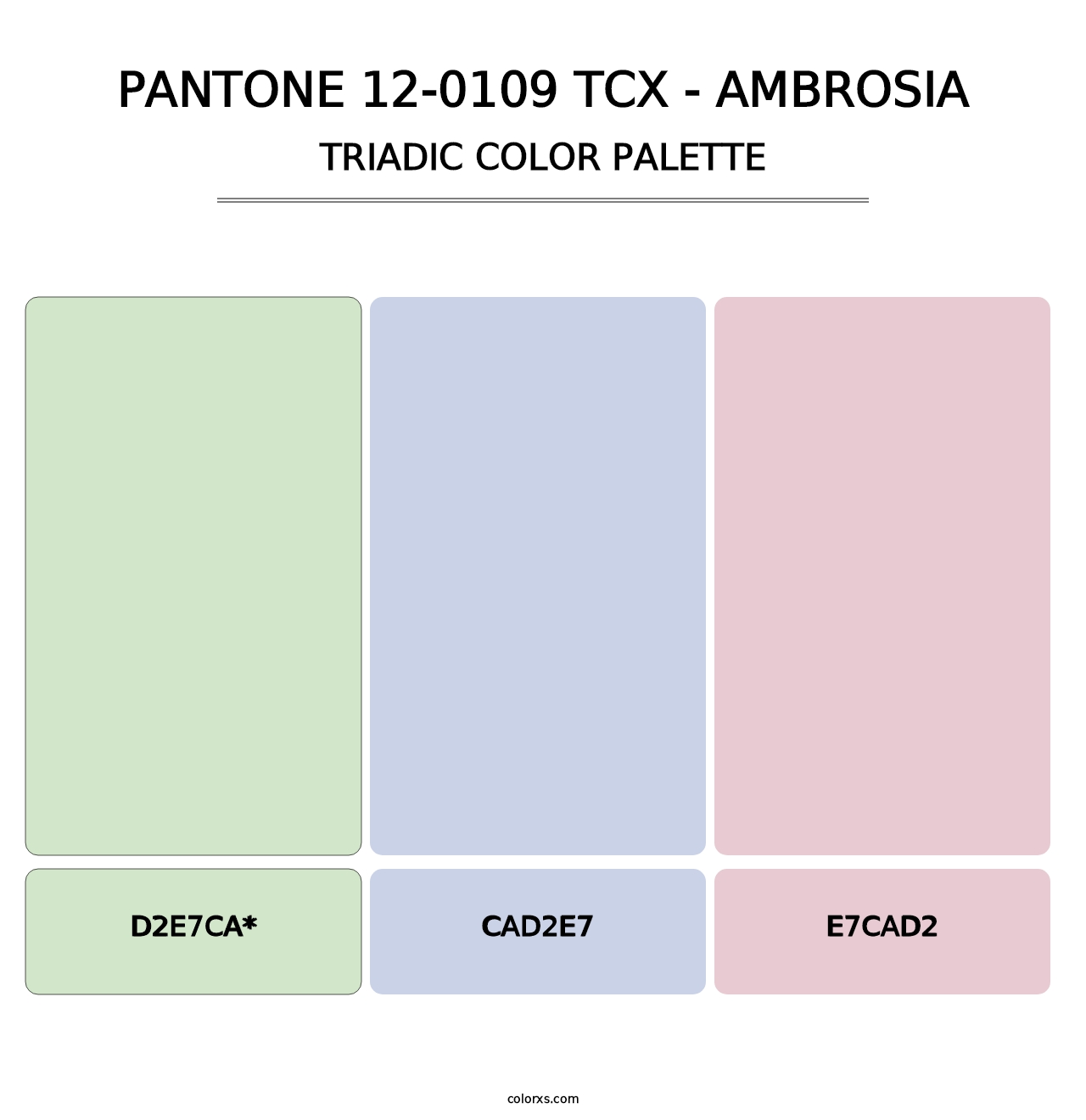 PANTONE 12-0109 TCX - Ambrosia - Triadic Color Palette