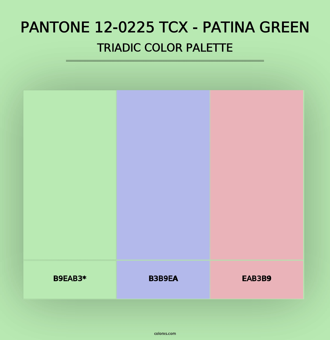 PANTONE 12-0225 TCX - Patina Green - Triadic Color Palette