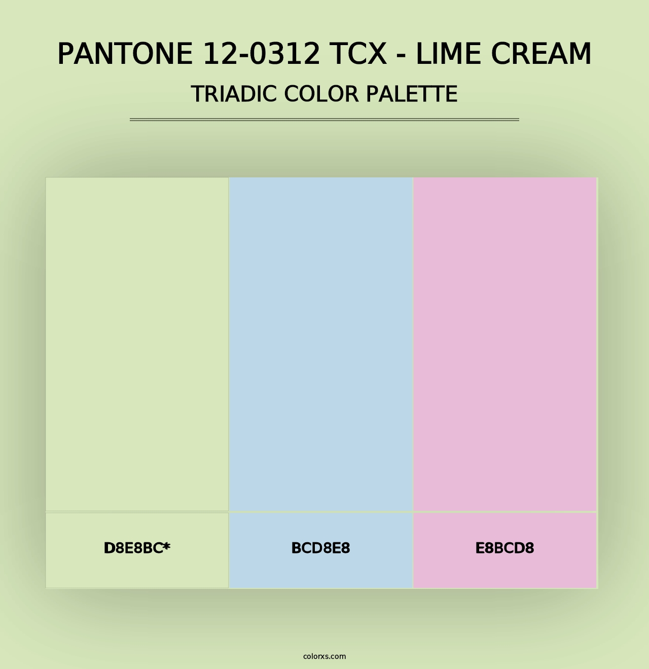 PANTONE 12-0312 TCX - Lime Cream - Triadic Color Palette