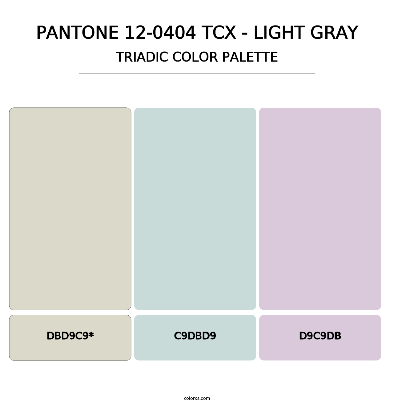 PANTONE 12-0404 TCX - Light Gray - Triadic Color Palette