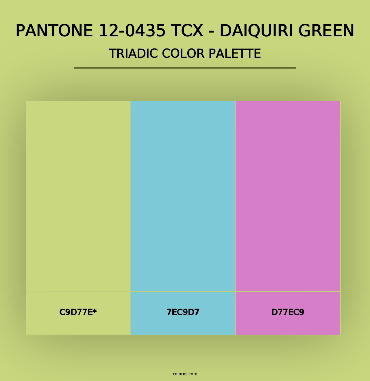 PANTONE 12-0435 TCX - Daiquiri Green - Triadic Color Palette