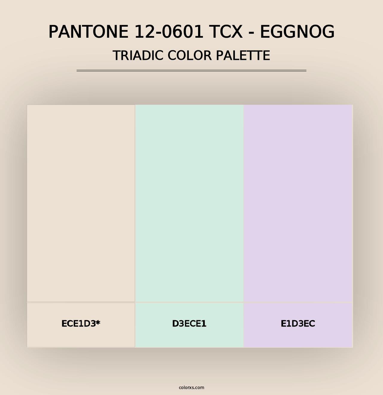 PANTONE 12-0601 TCX - Eggnog - Triadic Color Palette