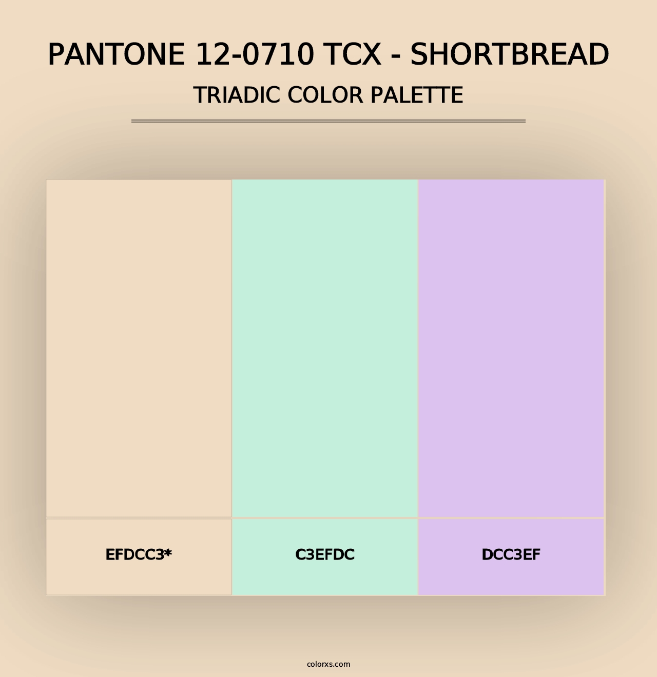 PANTONE 12-0710 TCX - Shortbread - Triadic Color Palette