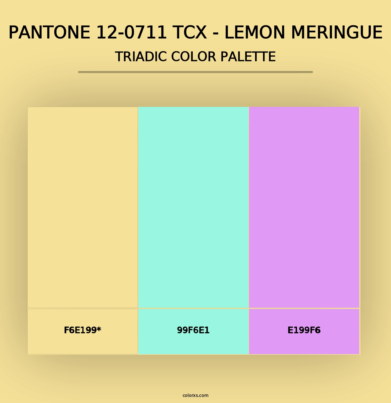 PANTONE 12-0711 TCX - Lemon Meringue - Triadic Color Palette