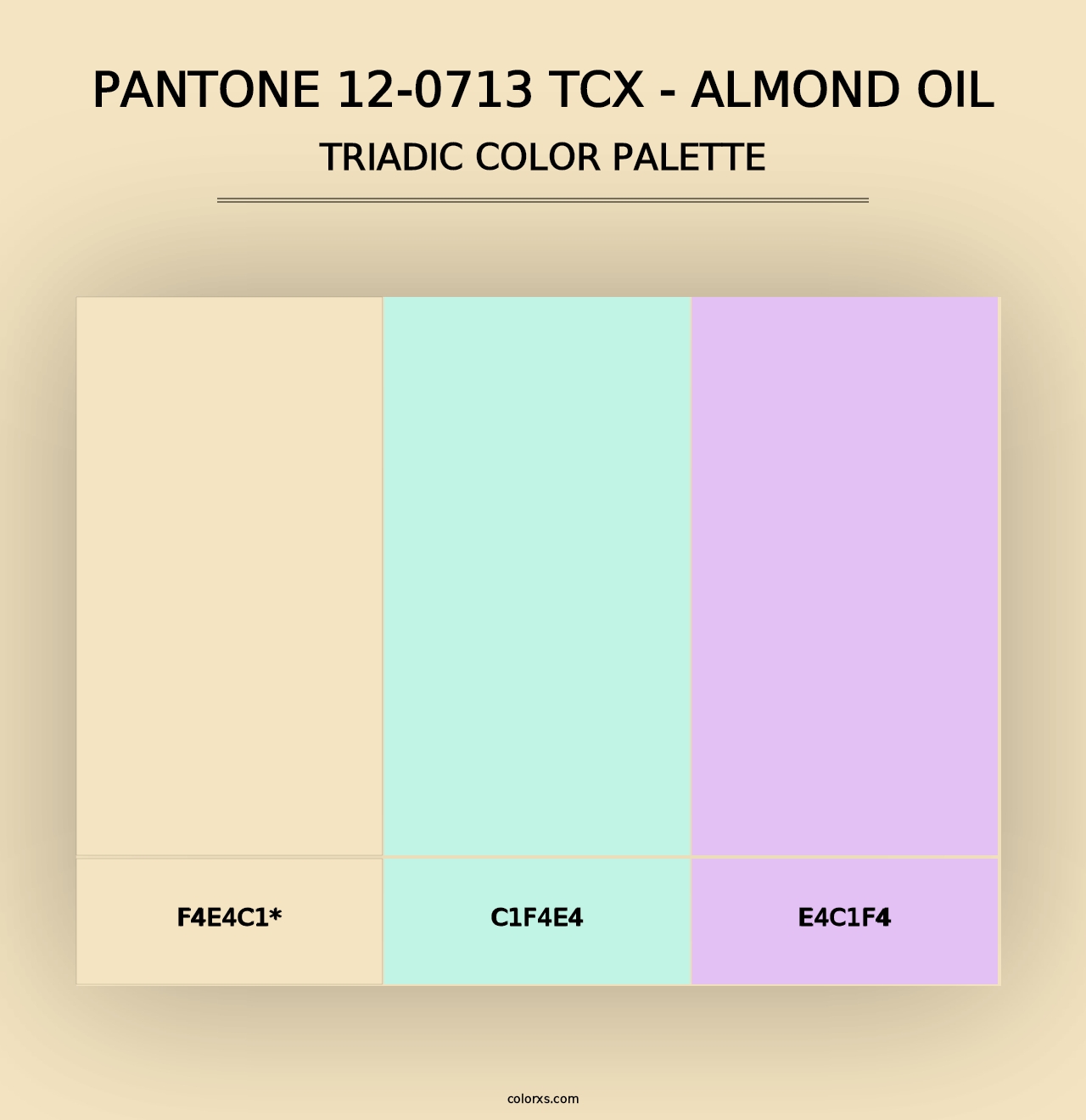 PANTONE 12-0713 TCX - Almond Oil - Triadic Color Palette