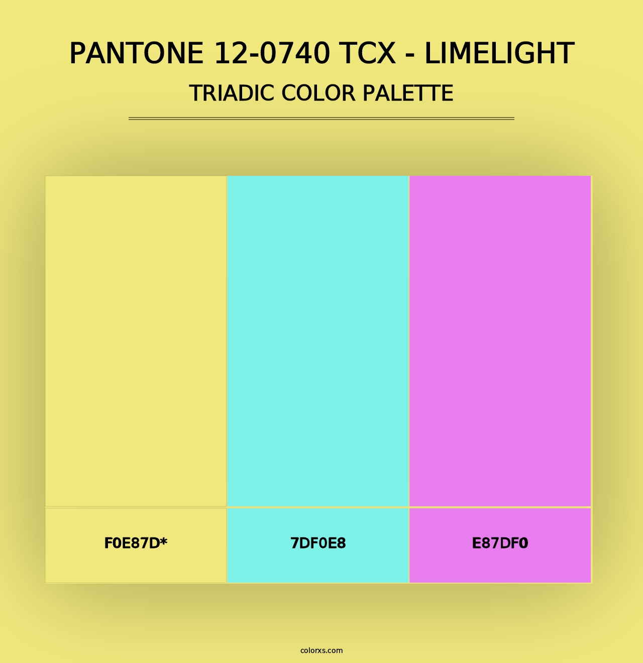 PANTONE 12-0740 TCX - Limelight - Triadic Color Palette