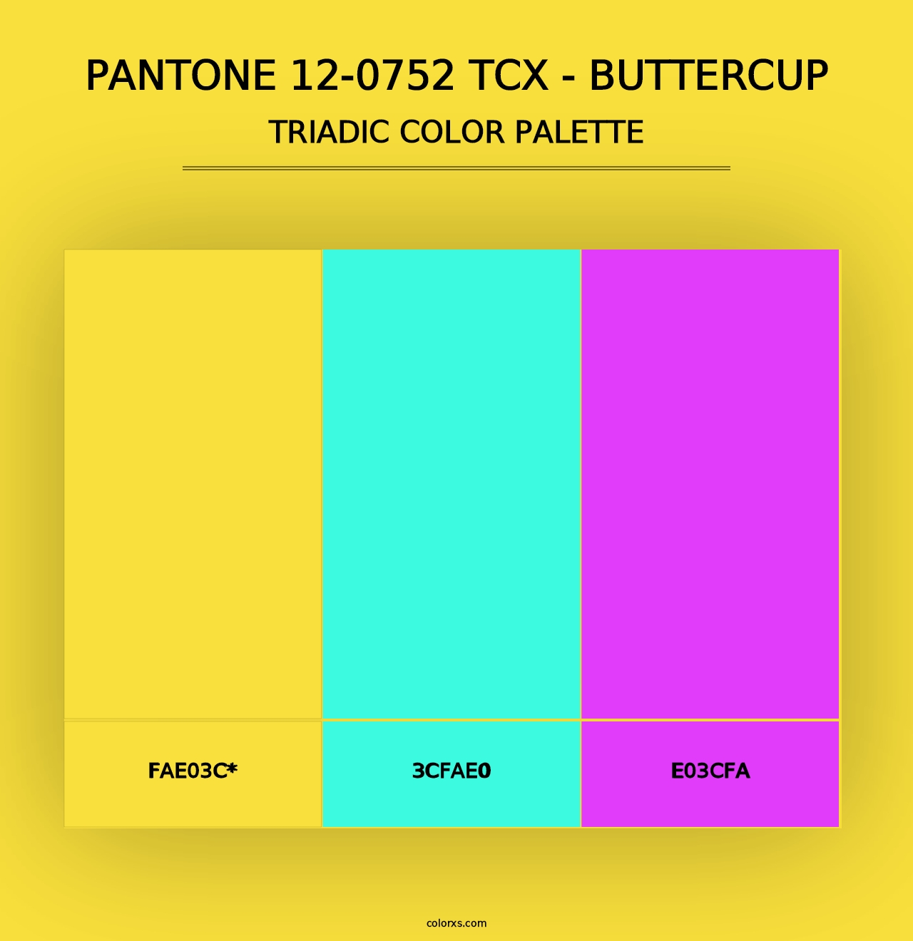 PANTONE 12-0752 TCX - Buttercup - Triadic Color Palette