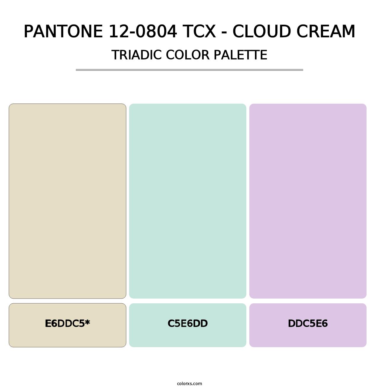 PANTONE 12-0804 TCX - Cloud Cream - Triadic Color Palette