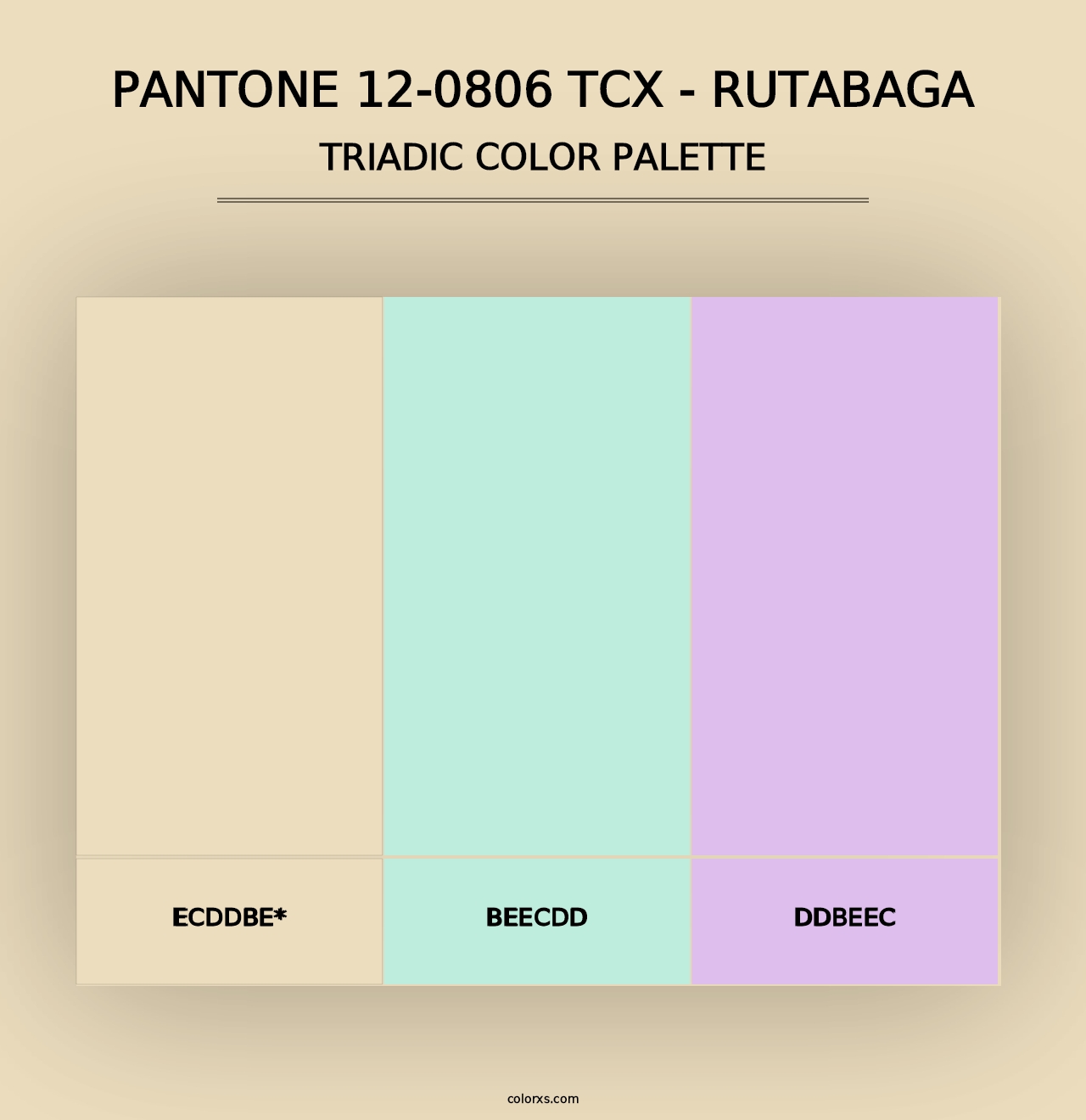 PANTONE 12-0806 TCX - Rutabaga - Triadic Color Palette