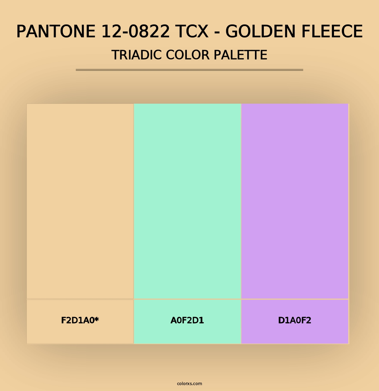 PANTONE 12-0822 TCX - Golden Fleece - Triadic Color Palette