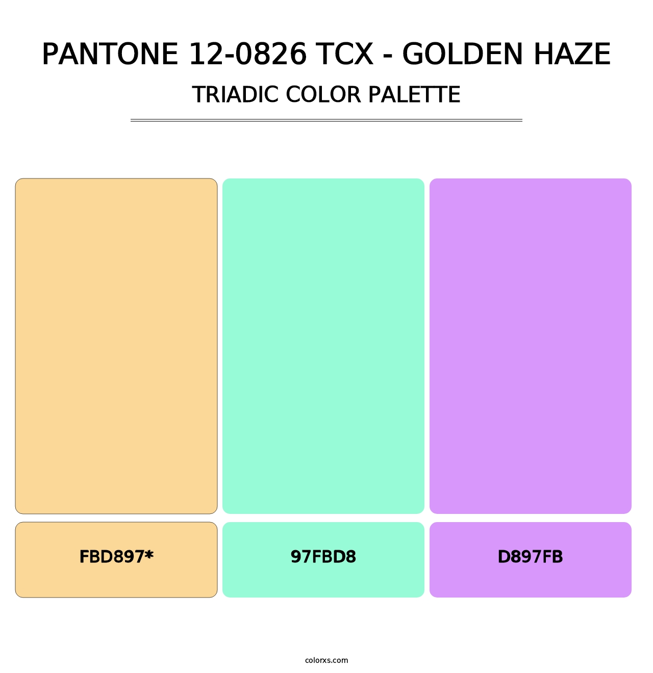 PANTONE 12-0826 TCX - Golden Haze - Triadic Color Palette