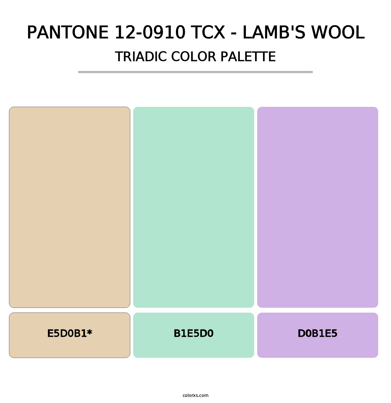 PANTONE 12-0910 TCX - Lamb's Wool - Triadic Color Palette