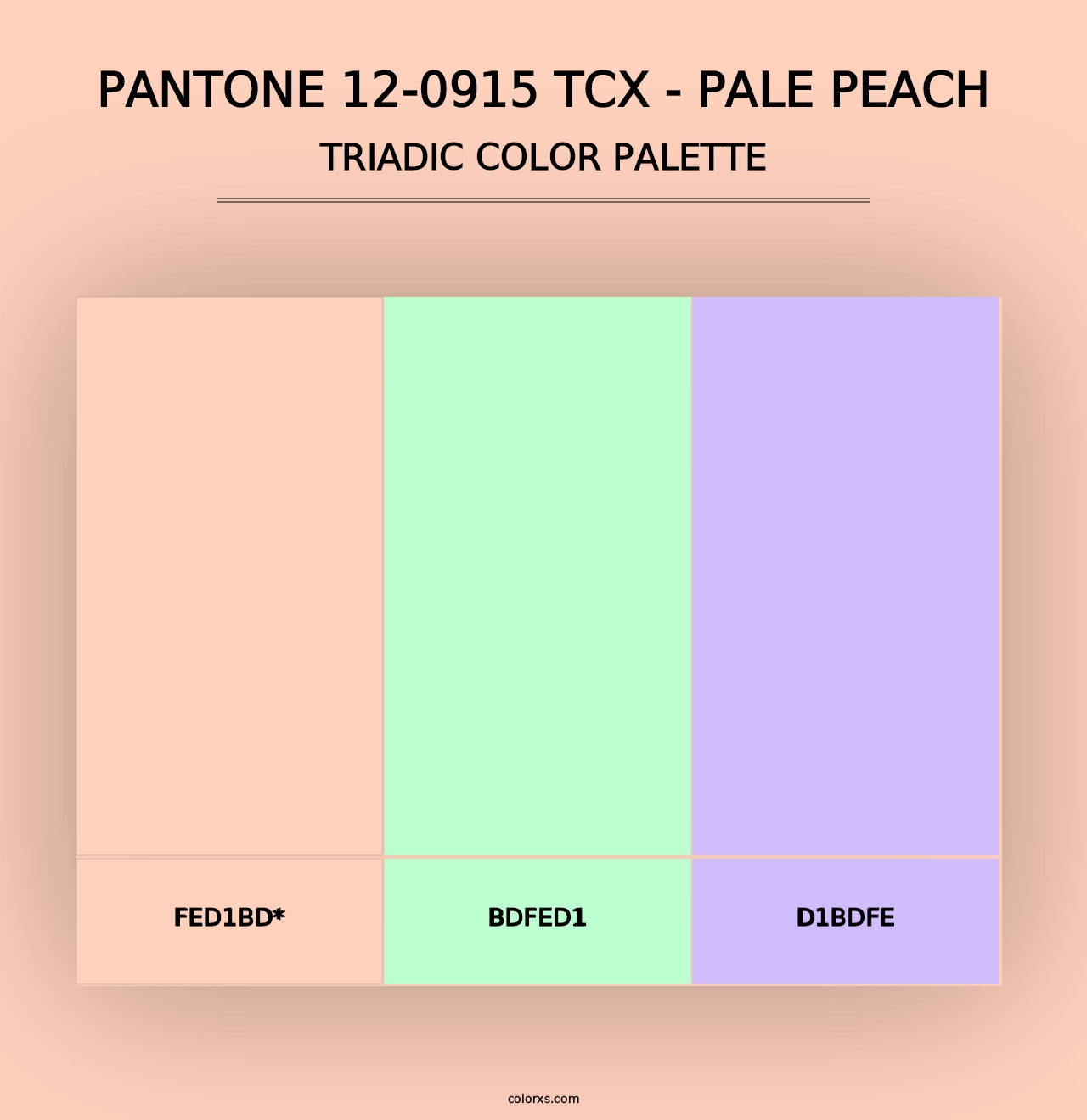 PANTONE 12-0915 TCX - Pale Peach - Triadic Color Palette