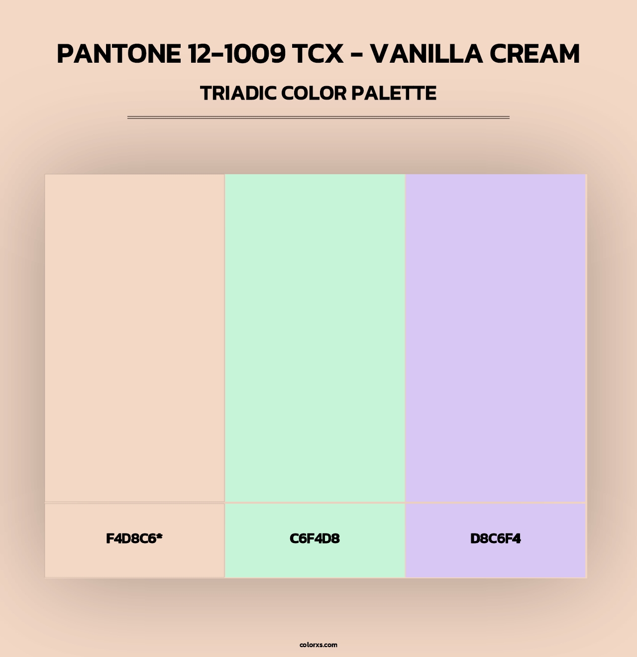 PANTONE 12-1009 TCX - Vanilla Cream - Triadic Color Palette