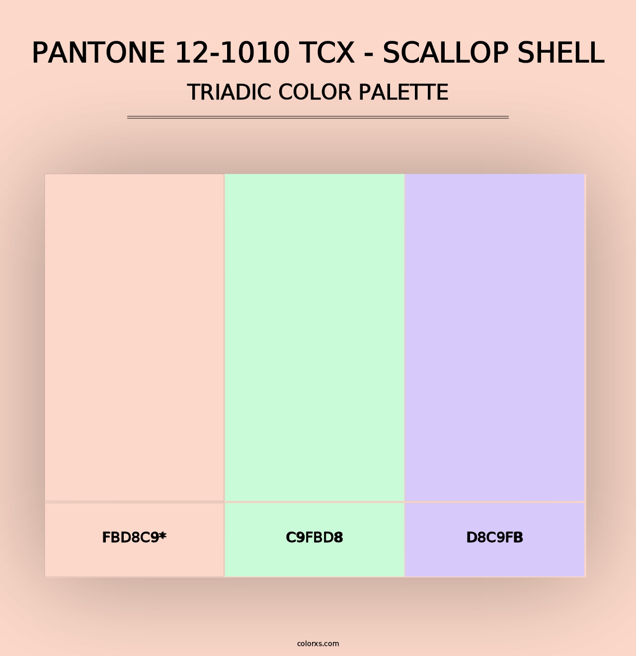 PANTONE 12-1010 TCX - Scallop Shell - Triadic Color Palette