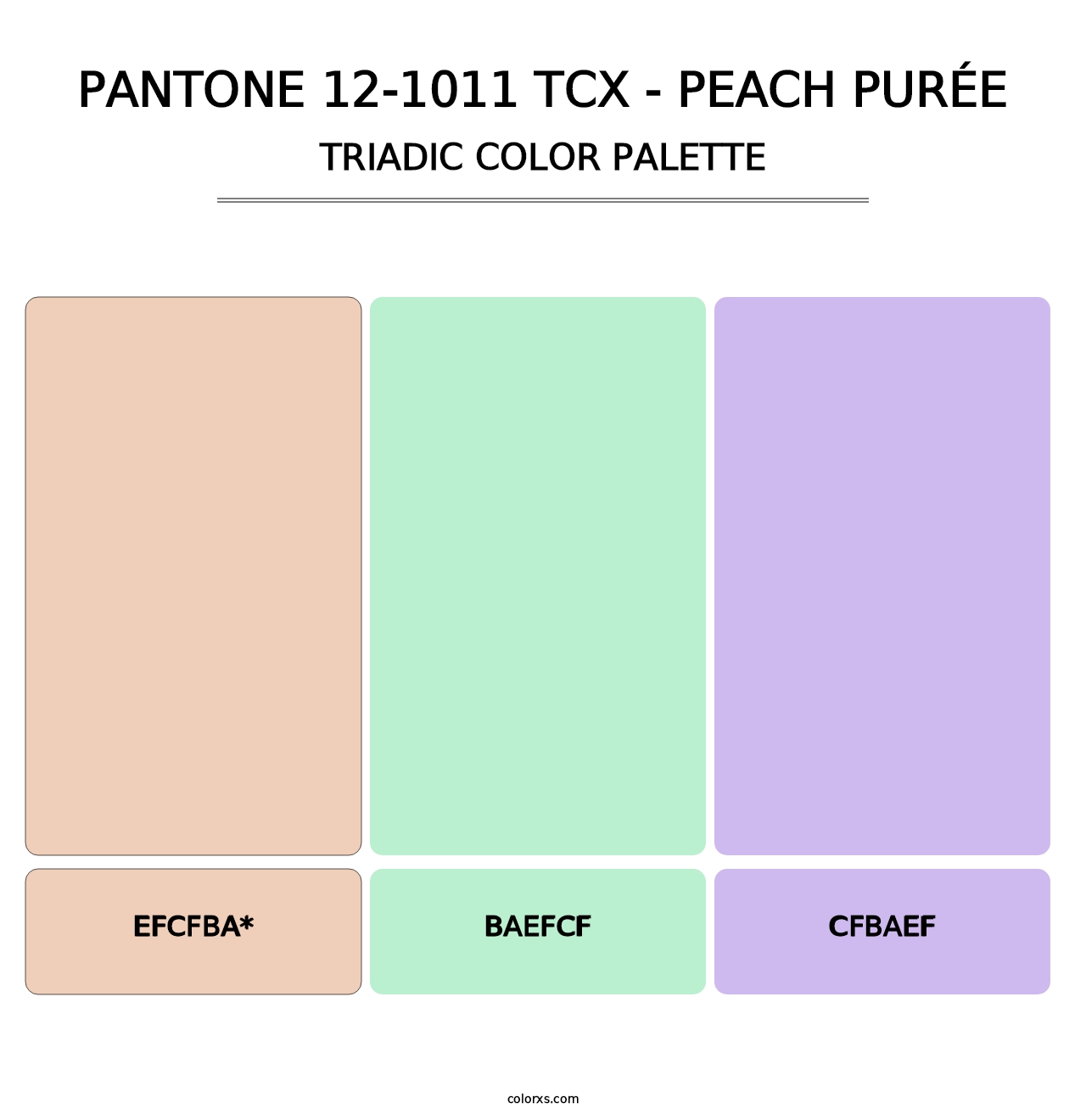 PANTONE 12-1011 TCX - Peach Purée - Triadic Color Palette