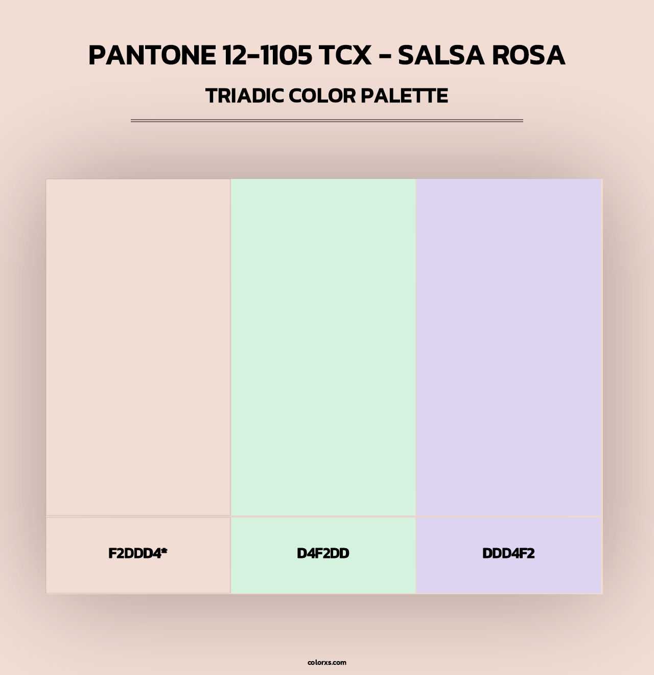 PANTONE 12-1105 TCX - Salsa Rosa - Triadic Color Palette