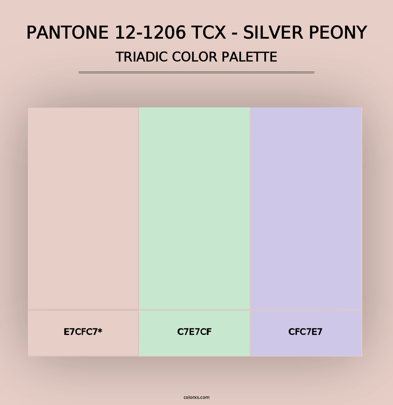 PANTONE 12-1206 TCX - Silver Peony - Triadic Color Palette