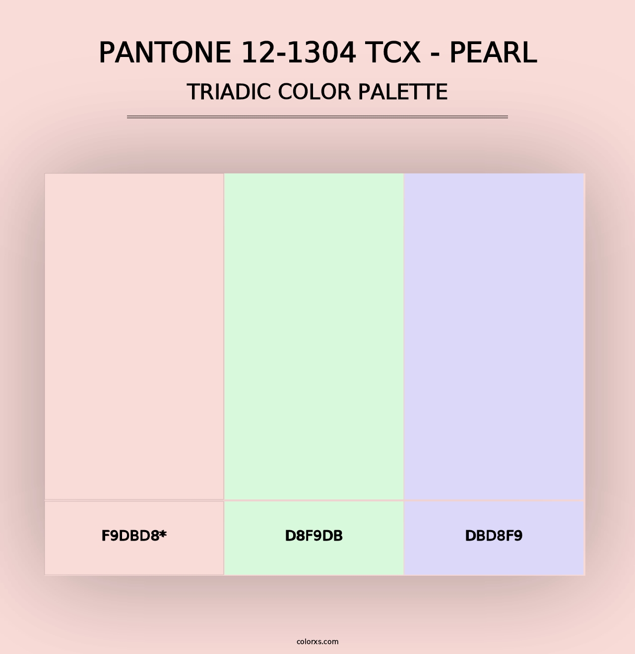 PANTONE 12-1304 TCX - Pearl - Triadic Color Palette