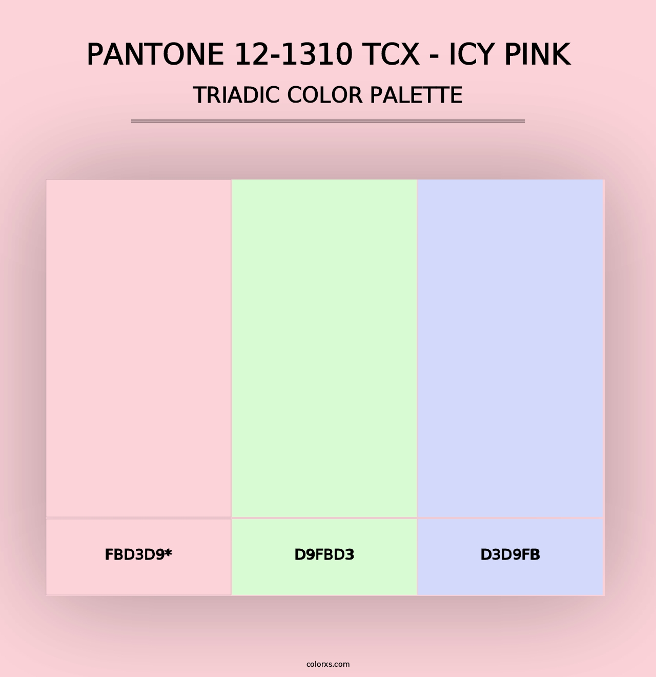 PANTONE 12-1310 TCX - Icy Pink - Triadic Color Palette