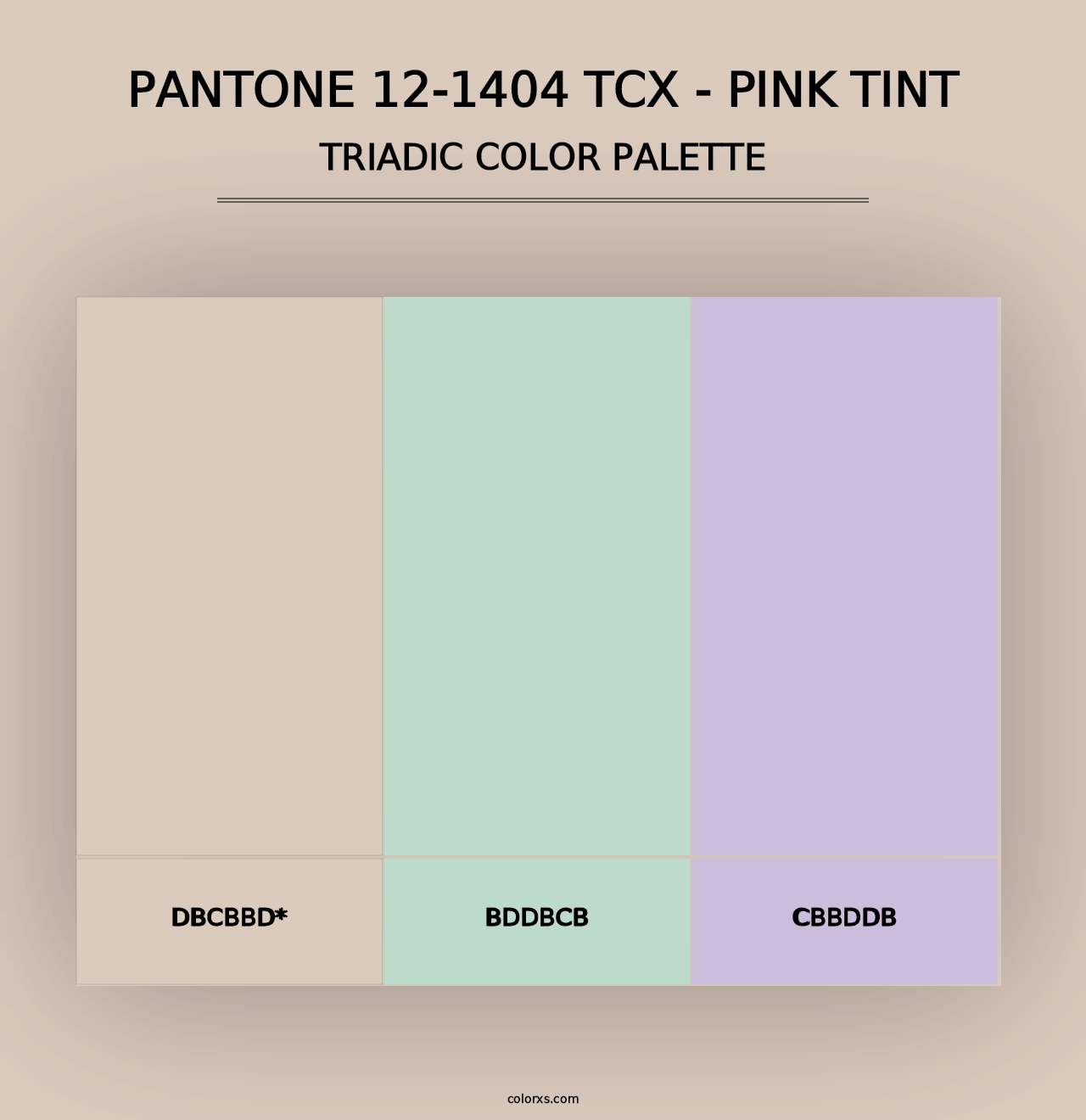 PANTONE 12-1404 TCX - Pink Tint - Triadic Color Palette