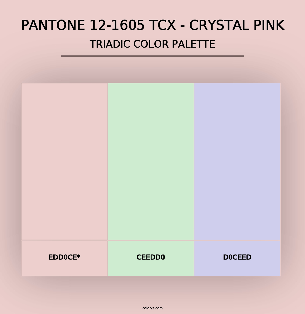 PANTONE 12-1605 TCX - Crystal Pink - Triadic Color Palette