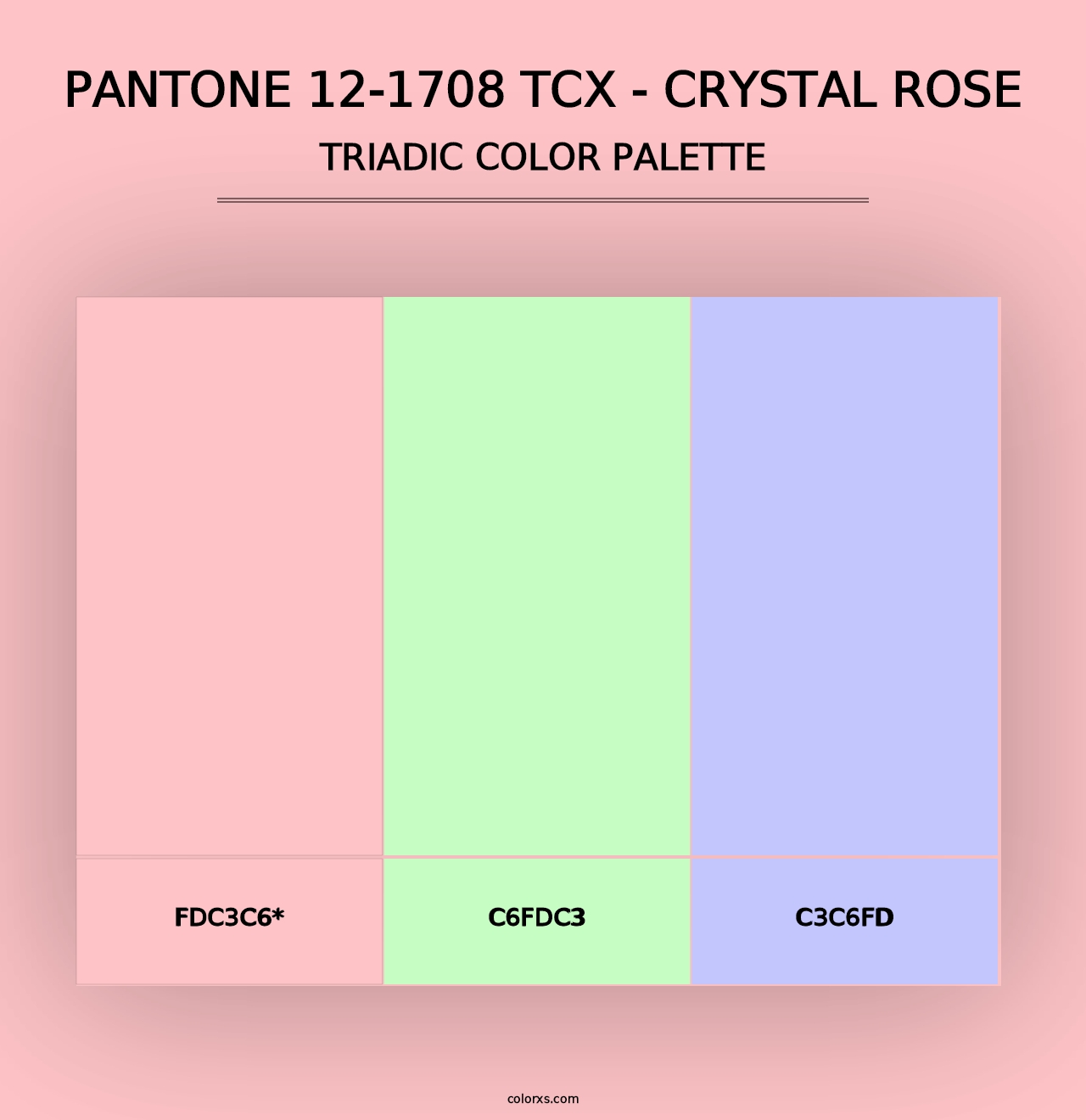 PANTONE 12-1708 TCX - Crystal Rose - Triadic Color Palette