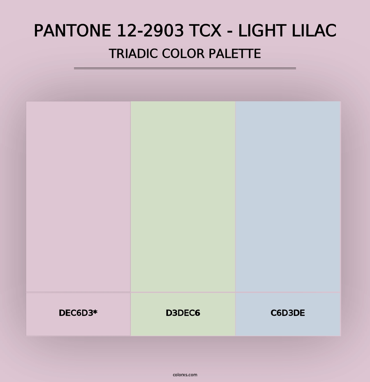 PANTONE 12-2903 TCX - Light Lilac - Triadic Color Palette