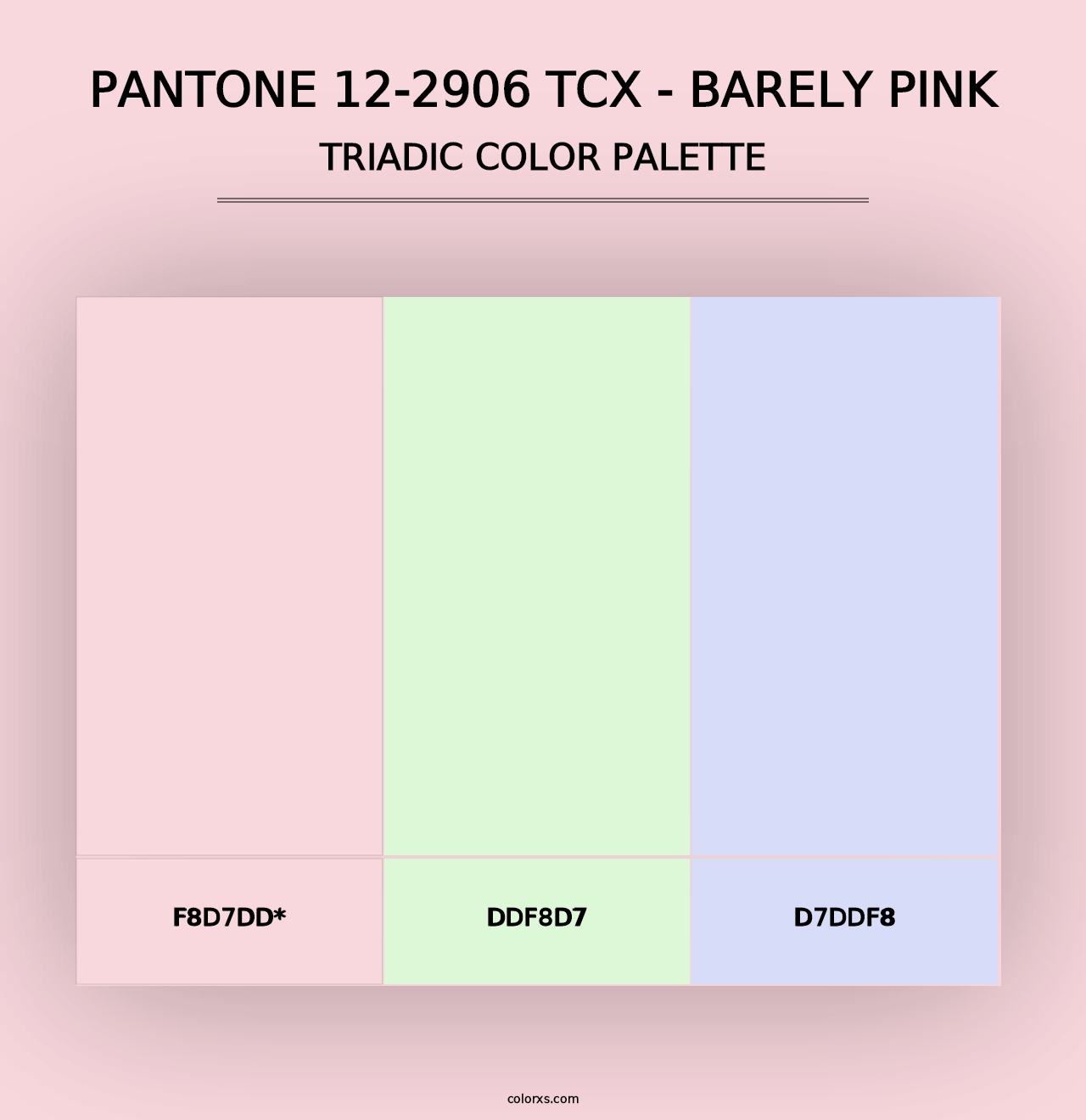 PANTONE 12-2906 TCX - Barely Pink - Triadic Color Palette